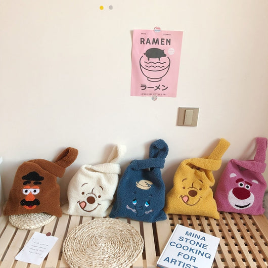 winter cartoon handbags plush shoulder bag - El Descuento Tienda